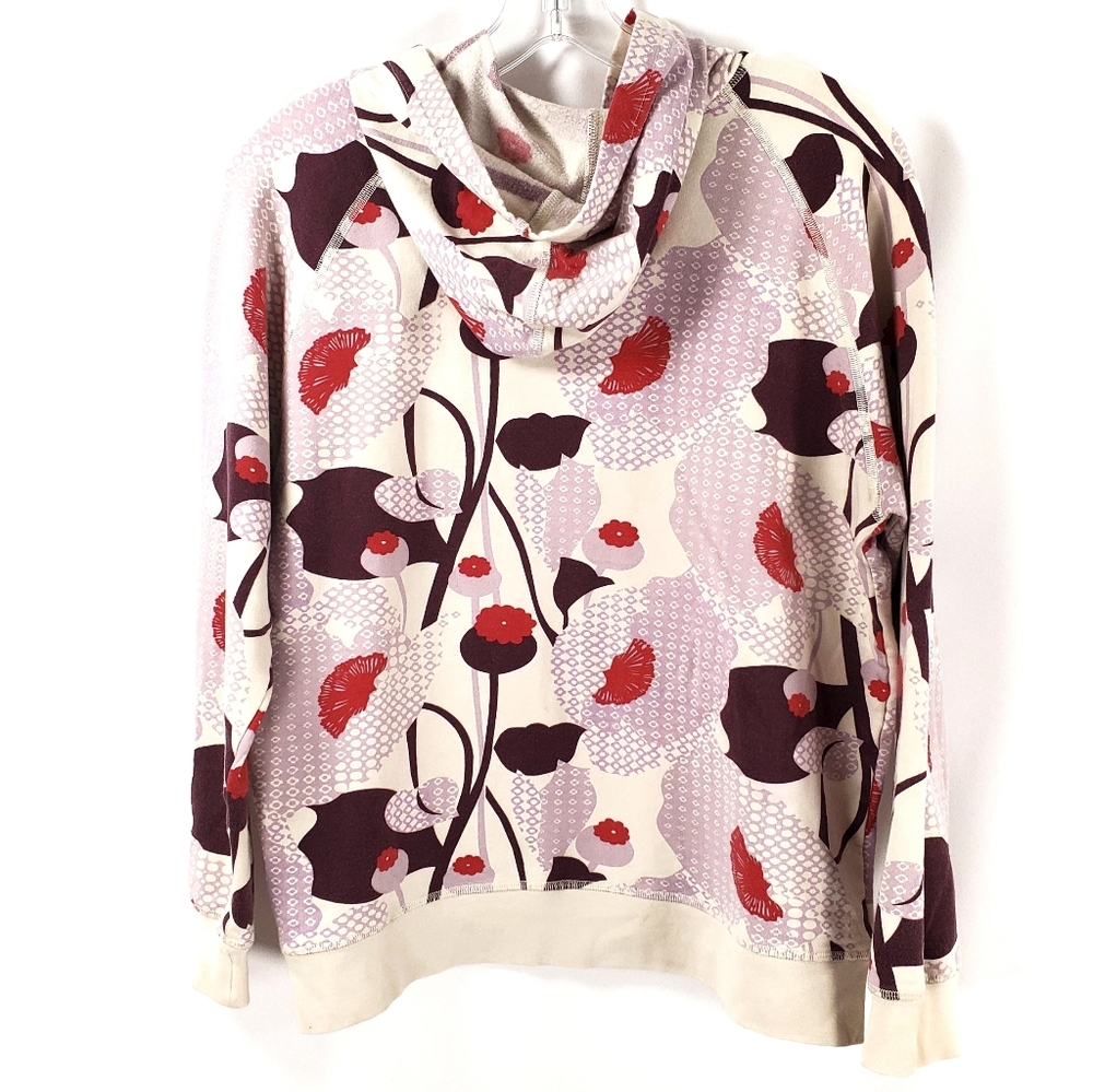 Patagonia Sweatshirt Hood Floral Print Cream M - Picture 2 of 5